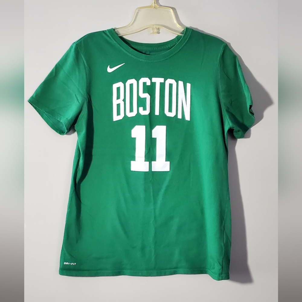 Large Nike Kids Green Boston Kyrie Irving Shirt Athletic Cut Dri-fit